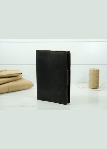 Шкіряна обкладинка для блокноту А5 Дизайн №1, натуральна Вінтажна шкіра, колір коричневий, відтінок Шоколад Berty (299397089)