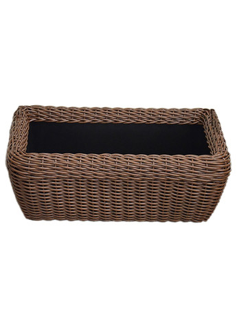 Кашпо прямокутне 60 літрів (горщик для квітів та рослин), Вазон зі штучного ротангу ручної роботи. Молочний шоколад Handmade (329193742)