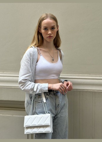 Женская белая сумка 10288 кросс-боди на цепочке No Brand (303323059)