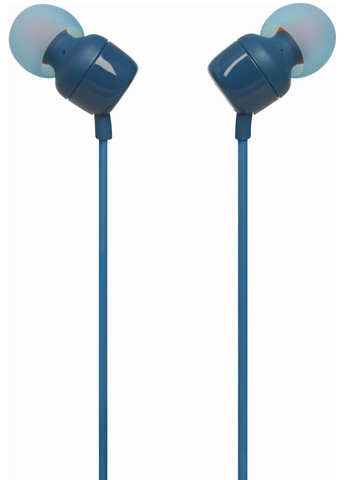 Навушники Tune T110 Blue (сині), провідні, з мікрофоном, маленькі (внутришньоканальні затички, вакуумні) JBL (355267339)