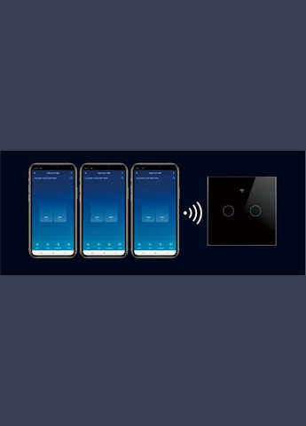 Wi-Fi Вимикач світла на дві клавіші (чорний) No Brand (334302278)