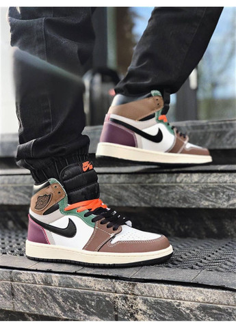КРОССОВКИ ЖЕНСКИЕ NIKE JORDAN 1 RETRO HIGH OG HAND CRAFT НАЙК АИР ДЖОРДАН No Brand комбинированные демисезоны (368887856)