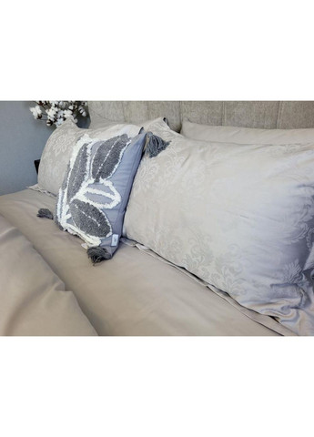 Постільна білизна з резинкою TIARA GREY, сатин Полуторний розмір, наволочки 70/70 No Brand (364218635)
