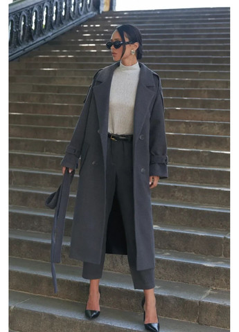 Чорне демісезонне Чорний тренч із італійської вовни Seventeen