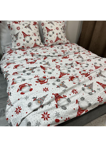 Зимова постільна білизна фланель (байка) євро розмір білого кольору - м'якість, тепло та новорічний настрій! No Brand (367912393)