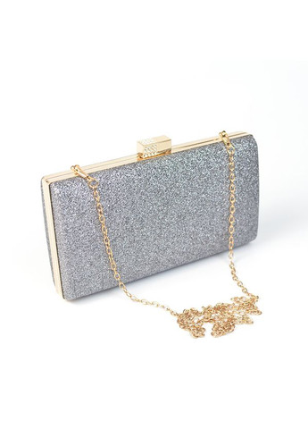 Серый женский маленький вечерний клатч бокс, мини сумочка с блестками на цепочке No Brand (311282286)