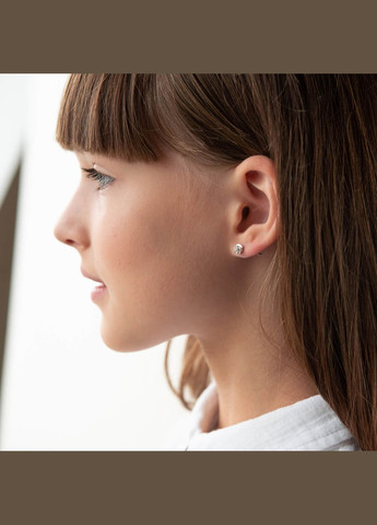 Серебряные серьги - пусеты с фианитами 121787 Oniks (264024691)