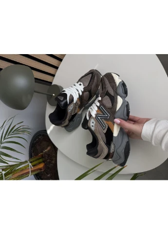 Коричневые демисезонные кроссовки мужские и женские new balance 9060 brown black grey | нью беланс 9060 коричневые No Brand