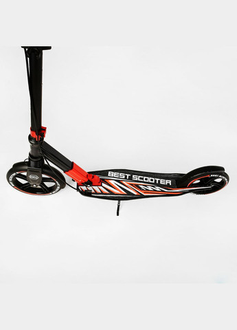 Двоколісний складний самокат, ліхтарик, амортизатор. Black and red (113219) Best Scooter (340908773)