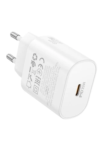 Мережевий зарядний пристрій BA82A Platinum single port PD25W charger(EU) White Borofone (389297465)