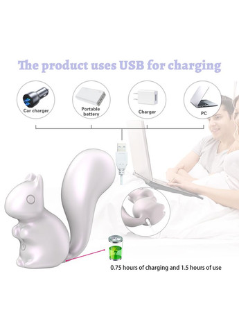 Мини-вибратор клиторальный Debbie в форме белочки, 10 режимов вибрации Every Night Toys (366890242)