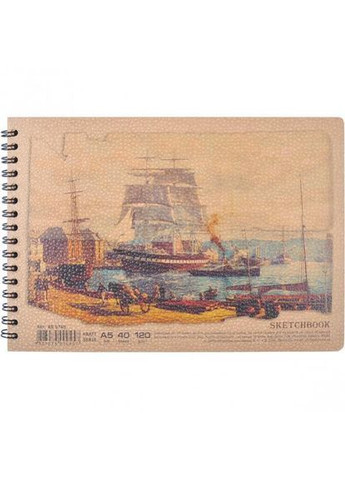 Альбом A5 KRAFT 40 аркушів, 120г / м², спіраль Офорт (322504077)