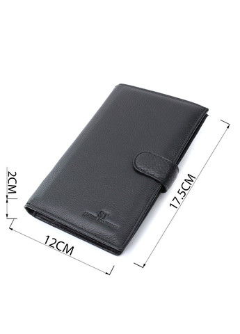 Универсальный мужской бумажник для денег и документов из натуральной кожи 22735 Черный st leather (298111880)