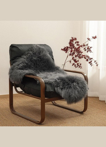 Ковер с длинным ворсом плюшевый 60х90 Графит (П4К-am-kovr-mishka-003) No Brand (323160676)