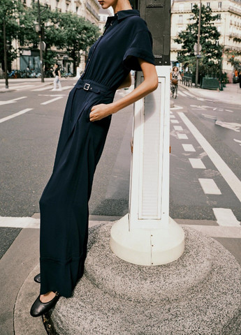 Комбинезон Zara однотонный тёмно-синий