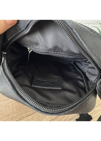 Кожаная мужская сумка-планшетка Armani черная на плечо барсетка для документов и мелочей ProDobro (363222025)