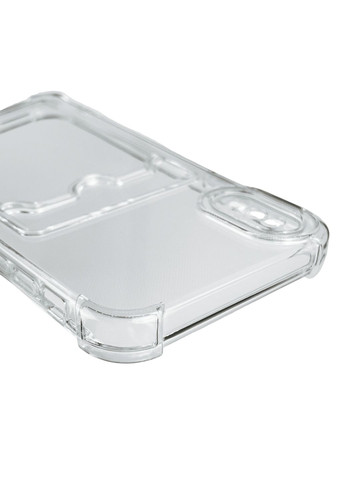 Чохол для iPhone X з бронь кутами з кишенею для візиток карток k-pop на айфон х прозорий Apple (366019591)