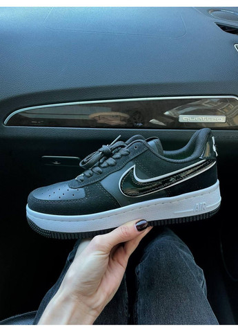 Черные демисезонные кроссовки мужские nike air force 1 low essential black найк аир форс 1 премиум No Brand