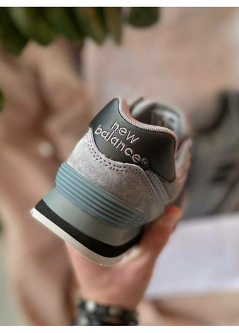 КРОССОВКИ ЖЕНСКИЕ NEW BALANCE 574 GRAY BLACK V2 НЬЮ БЕЛАНС 574 No Brand чёрные демисезоны (367175477)