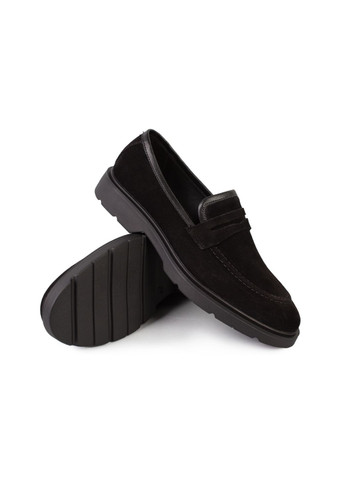 Черные повседневные туфли лоферы мужские бренда 9200550_(1) ModaMilano без шнурков