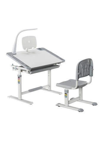 Дитяча парта-трансформер зі стільцем із жорсткою фіксацією Lupin 800x505x547-727 мм Grey Cubby (353690694)