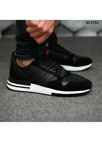 Білі кросівки чоловічі adidas zx 500 black and white адідас зх 500 білі демісезон No Brand