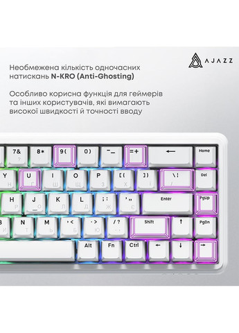 Клавиатура AK680 MAX RGB Magnetic Switches White (AK680-WM-W-A) Ajazz (351363938)