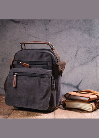 Чоловіча шкіряна сумка через плече чорна кросбоді 21225 Vintage (329197972)