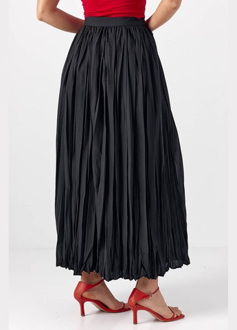 Черная кэжуал однотонная плиссированная юбка макси Lurex