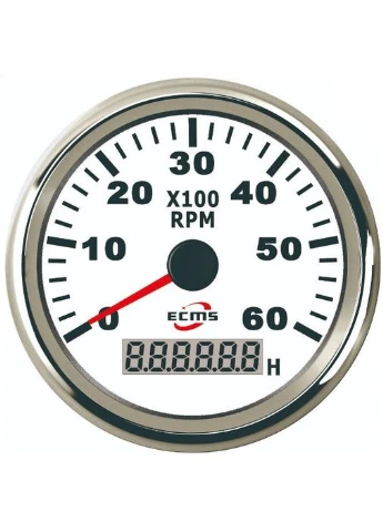 Тахометр З Мотогодинами для човнів катерів тракторів 85Мм Білий Ecms (380519713)