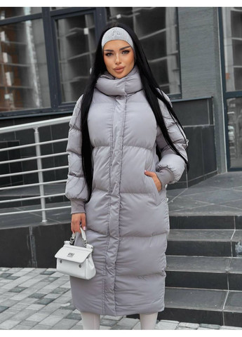 Серый демисезонный Пуховик Style Point