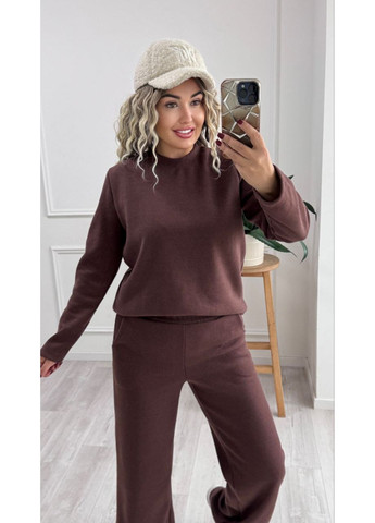 Теплий жiночий костюм кавового кольору 35462 Fashion (365254512)