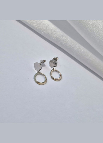 Серебряные серьги гвоздики на фиксаторах с Подвеской Круг серебро 925 пробы Родированное 1284с 1.30г No Brand (316649597)