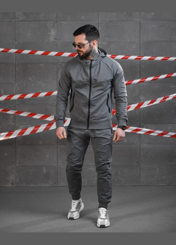 Стильний чоловічий спортивний костюм сірий No Brand (317417366)