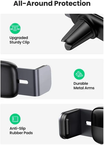 Автомобильный держатель для смартфона 4.7-7.2" (На решетку) LP120 Косм. Серый Ugreen (396535338)