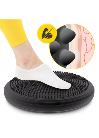 Балансувальна подушка-диск MED+ 33 см сенсомоторна, масажна Black () 4FIZJO P-5907739310149 (275399291)