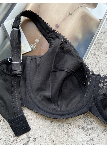 Чорний чорний бюстгальтер на чашку d для грудей великих розмірів Lanny Mode