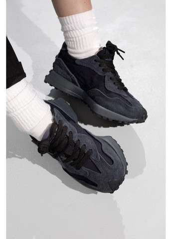 КРОССОВКИ ЖЕНСКИЕ NEW BALANCE 327 TRIPLE BLACK НЬЮ БЕЛАНС 327 No Brand чёрные демисезоны (367172834)