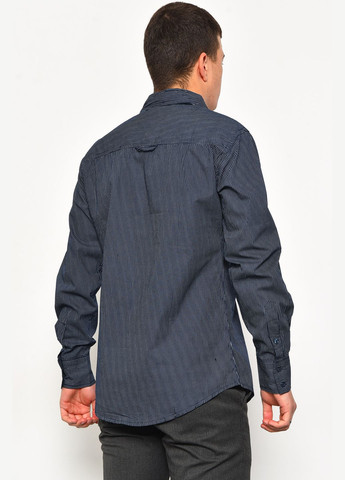 Сорочка чоловіча синього кольору в смужку Let's Shop (296551654)