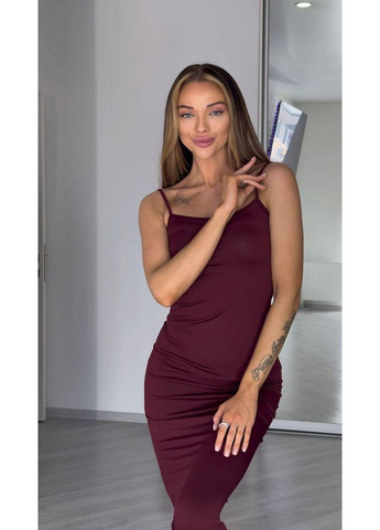 Бордовое вечернее элегантное платье 2-в-1 со стрейч-сеткой No Brand