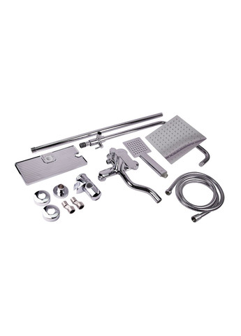 Душова система універсальна Plava на три споживача (з виливом) з полицею QT1005CRM Chrome Qtap 1005 (324250496)