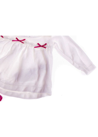 Розовый зимний костюм с длинным рукавом для девочки велюровый с бантиком розовый 68 см (27638) BABYKROHA