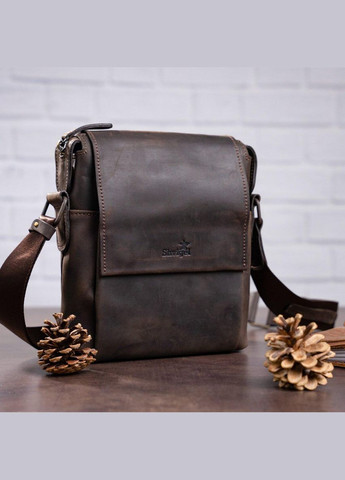 Сумка мужская 11093 кожаная Коричневая Shvigel (298570610)