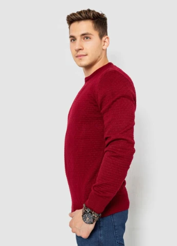 Бордовый зимний шерстяной мужской свитер Ager 247R22202