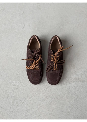 Коричневі зручні кеди No Brand