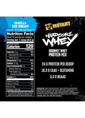 Протеин Hardcore Whey 2270 г, Vanilla Ice Cream MUTANT (371808189)