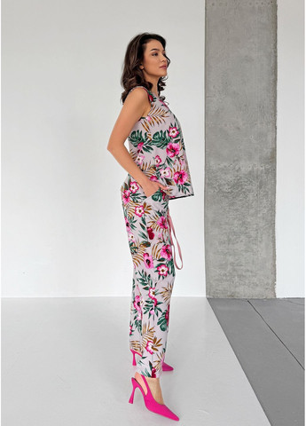 Яркий стильный летний костюм из креп-жатки INNOE Костюм (357490298)