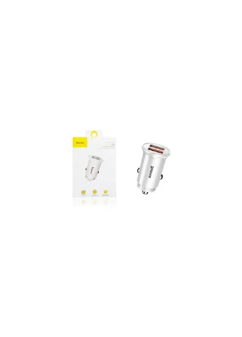 Автомобільний зарядний адаптер Circular Plastic 2 USB A+A CCALL-YD02 білий Baseus (279554196)