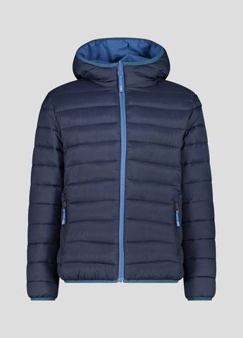 Синяя демисезонная двусторонняя утепленная куртка с капюшоном CMP