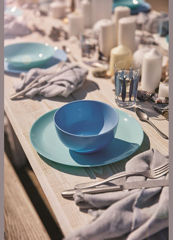 Тарелка десертная Diwali Light Turquoise круглая бирюзовая 19 см (P2613) Luminarc (337128632)